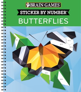 Front cover_Brain Games - Sticker by Number: Butterflies (28 Images to Sticker)