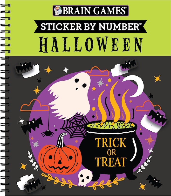 Front cover_Brain Games - Sticker by Number: Halloween (Trick or Treat Cover)