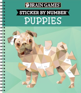 Front cover_Brain Games - Sticker by Number: Puppies (14 Images to Sticker)