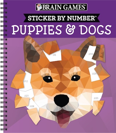 Brain Games - Sticker by Number: Puppies & Dogs - 2 Books in 1 (42 Images to Sticker)