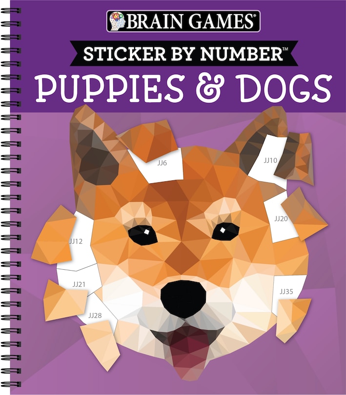Front cover_Brain Games - Sticker by Number: Puppies & Dogs - 2 Books in 1 (42 Images to Sticker)