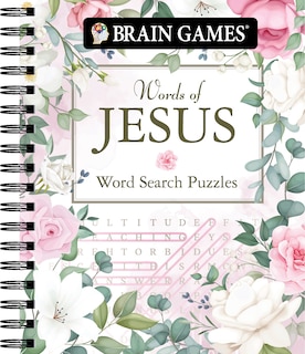Front cover_Brain Games - Words of Jesus Word Search Puzzles (320 Pages)