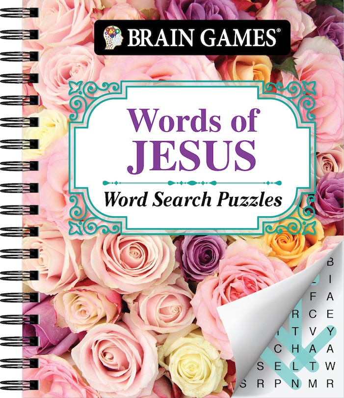 Front cover_Brain Games - Words of Jesus Word Search Puzzles