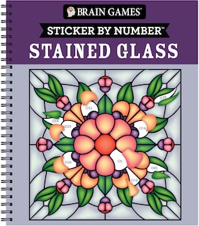 Brain Games - Sticker by Number: Stained Glass (28 Images to Sticker)