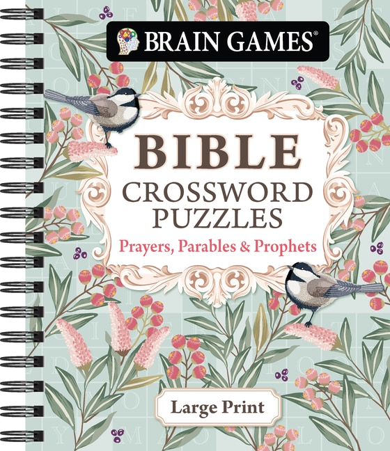 Front cover_Brain Games - Bible Crossword Puzzles: Prayers, Parables & Prophets - Large Print