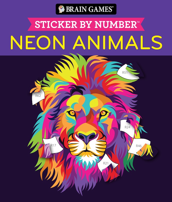 Couverture_Brain Games - Sticker by Number: Neon Animals (28 Images to Sticker)