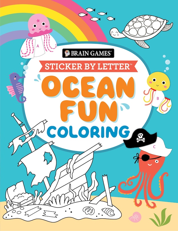 Front cover_Brain Games - Sticker by Letter - Coloring: Ocean Fun