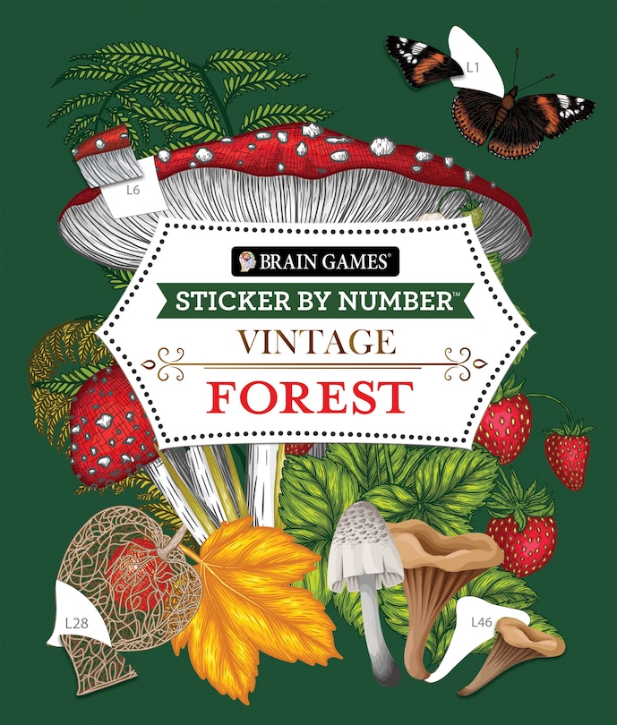 Couverture_Brain Games - Sticker by Number - Vintage: Forest (28 Images to Sticker)