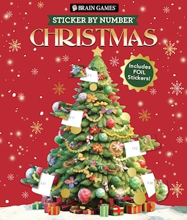 Couverture_Brain Games - Sticker by Number: Christmas (24 Images to Sticker - Watercolor Tree Cover)