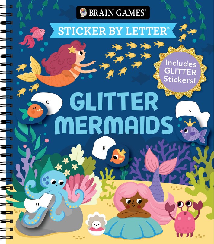 Front cover_Brain Games - Sticker by Letter: Glitter Mermaids