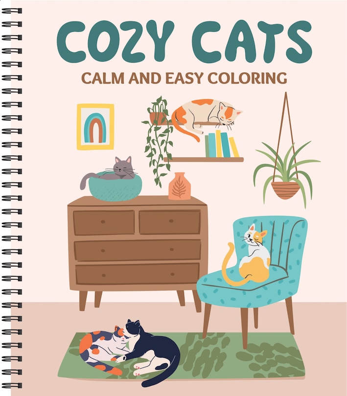 Front cover_Calm & Easy Coloring: Cozy Cats