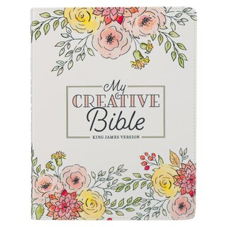 Couverture_KJV My Creative Bible Faux Leather, White Floral Printed