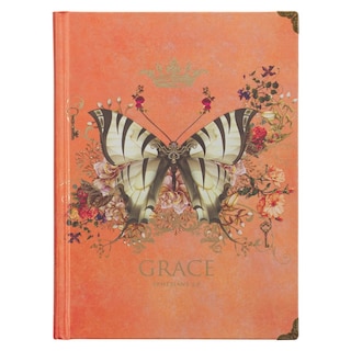 Front cover_Journal Hardcover Orange Butterfly Grace Eph. 2:8
