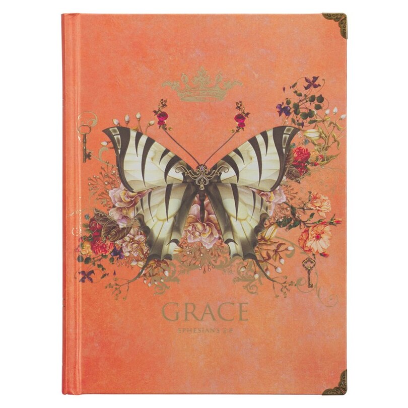 Front cover_Journal Hardcover Orange Butterfly Grace Eph. 2:8