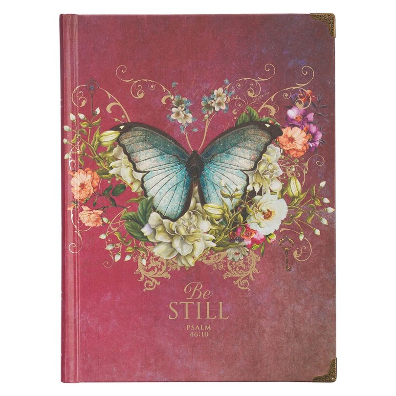 Front cover_Journal Hardcover Pink Butterfly Be Still Ps. 46:10