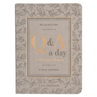 Front cover_Prompted Faux Leather 3-Year Q & A Journal Taupe