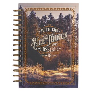 Front cover_Journal Wirebound Road/Woodgrain All Things Matt. 19:26