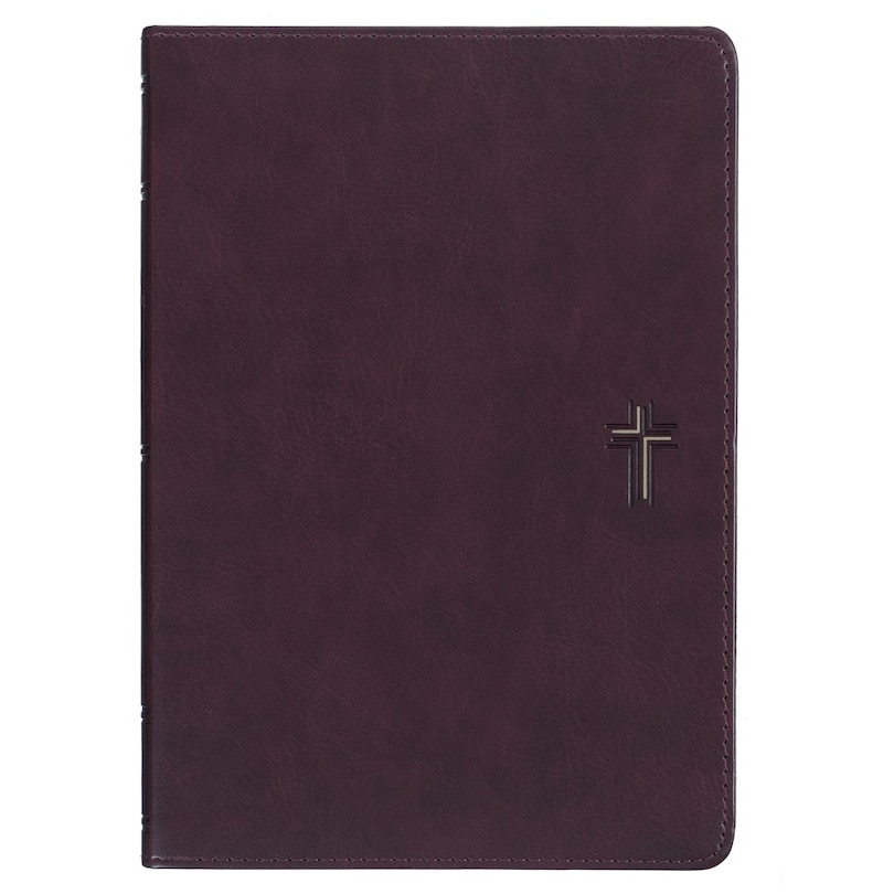 Front cover_Devotional Bible NLT for Men Faux leather, Walnut Brown Cross