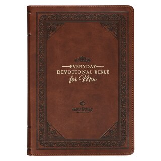 Couverture_Devotional Bible NLT for Men Faux Leather, Chestnut Brown