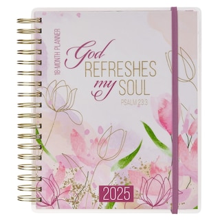 Couverture_2025 Wire 18 Month Planner God Refreshes My Soul Ps. 23:3