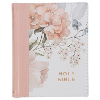 Couverture_KJV Note-taking Bible Faux Leather HC, Pink Floral Printed