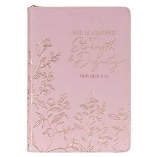 Couverture_Journal Classic Zip Pink Strength & Dignity Prov. 31:25
