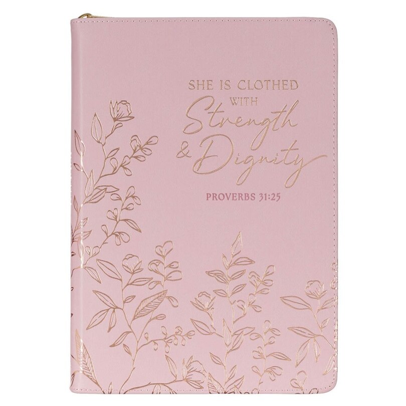 Couverture_Journal Classic Zip Pink Strength & Dignity Prov. 31:25