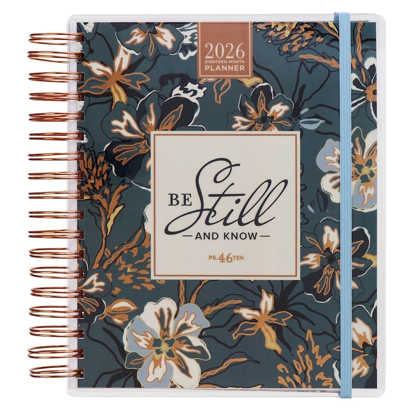 Couverture_2026 Spiral-bound 18 Month Planner Be Still and Know Ps. 46:10