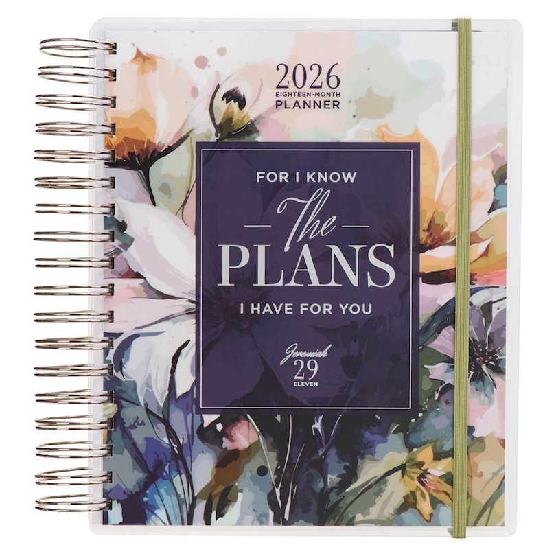 Couverture_2026 Spiral-bound 18 Month Planner For I Know the Plans Jer. 29:11