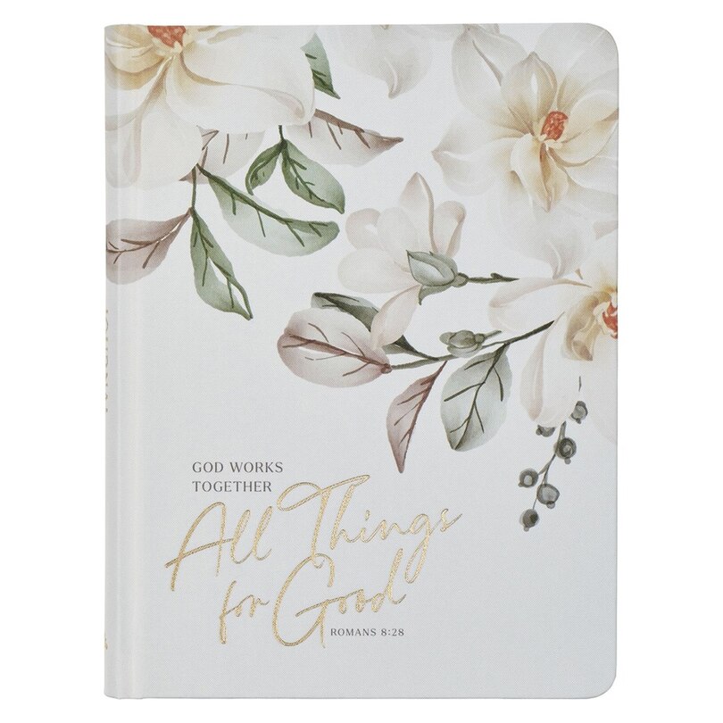 Front cover_Journal Hardcover White All Things For Good Rom. 8:28