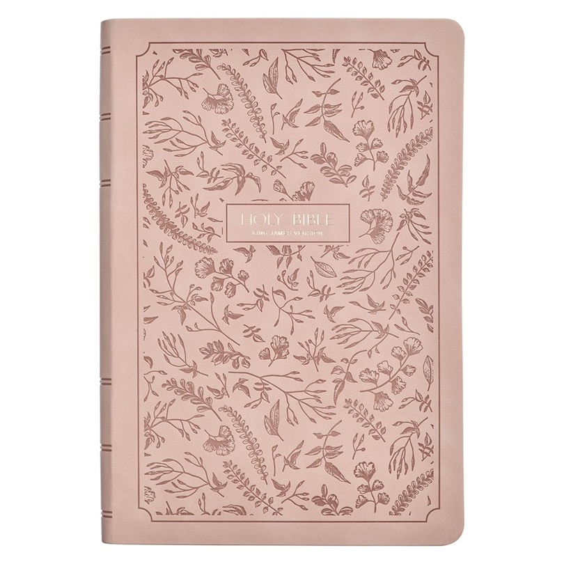 Front cover_KJV Bible Giant Print Full-size Faux Leather, Blush Pink