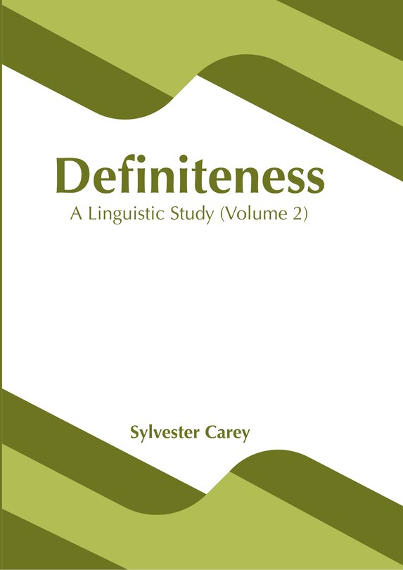Front cover_Definiteness: A Linguistic Study (Volume 1)