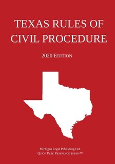 Couverture_Texas Rules of Civil Procedure; 2020 Edition