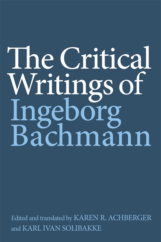 Couverture_The Critical Writings of Ingeborg Bachmann