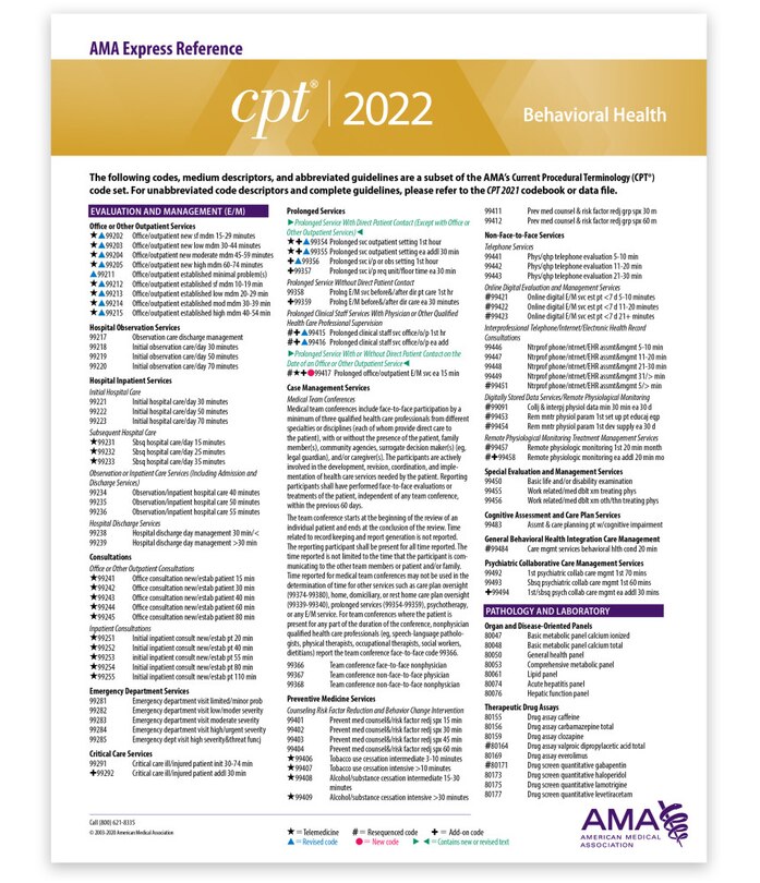 Front cover_Cpt Express Reference Coding Card 2022