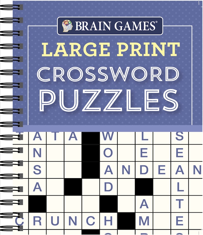 Front cover_Brain Games - Large Print Crossword Puzzles (Purple)