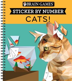 Front cover_Brain Games - Sticker by Number: Cats! (28 Images to Sticker)