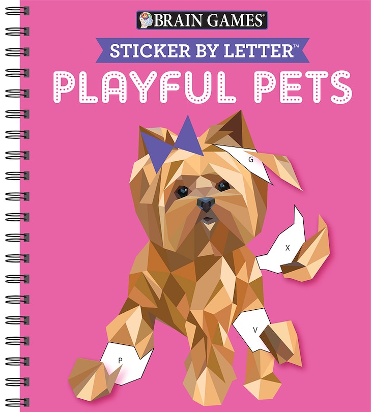 Front cover_Brain Games - Sticker by Letter: Playful Pets (Sticker Puzzles - Kids Activity Book)