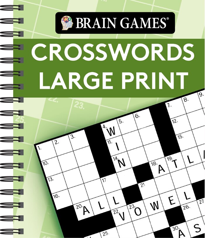 Front cover_Brain Games - Crosswords Large Print (Green)