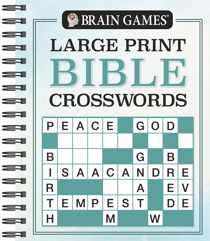Front cover_Brain Games - Large Print Bible Crosswords