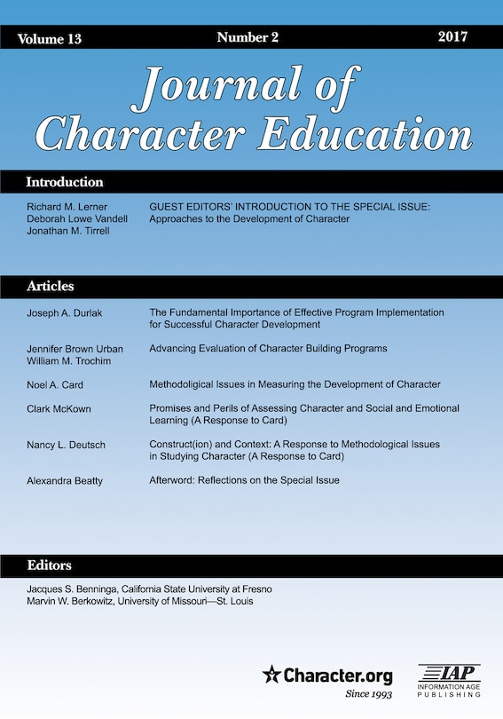 Front cover_Journal of Character Education Vol 13 Issue 2