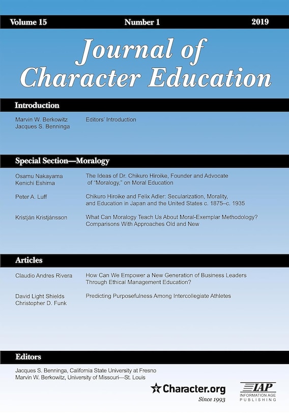 Front cover_Journal of Character Education Vol 15 Issue 1