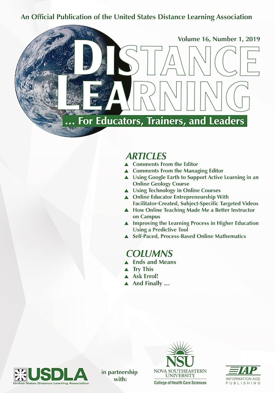 Front cover_Distance Learning Vol 16 Issue 1