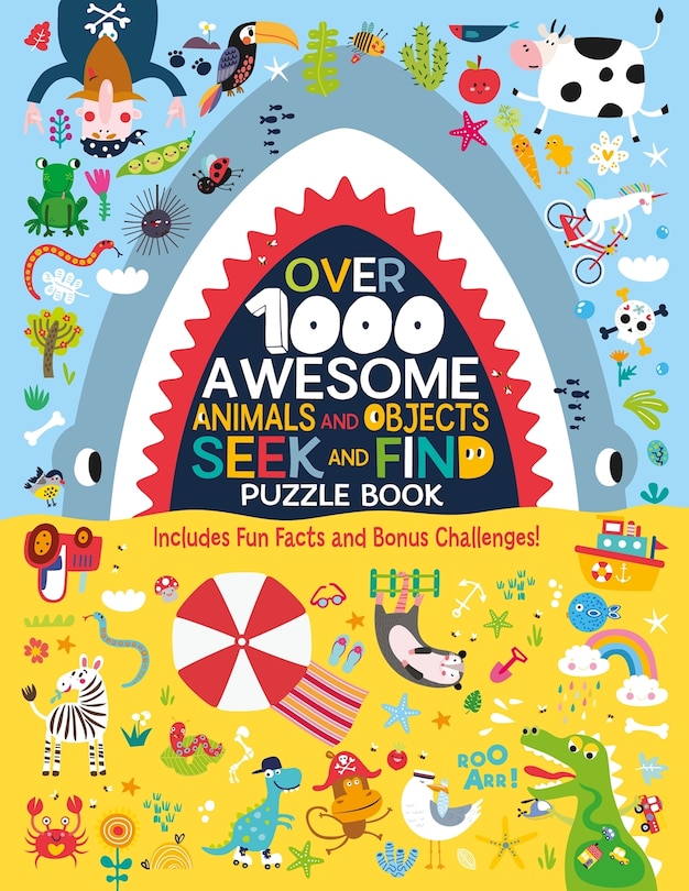 Front cover_Over 1000 Awesome Animals And Objects Seek And Find Puzzle Book