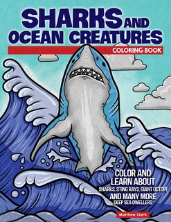Front cover_Sharks And Ocean Creatures Coloring Book