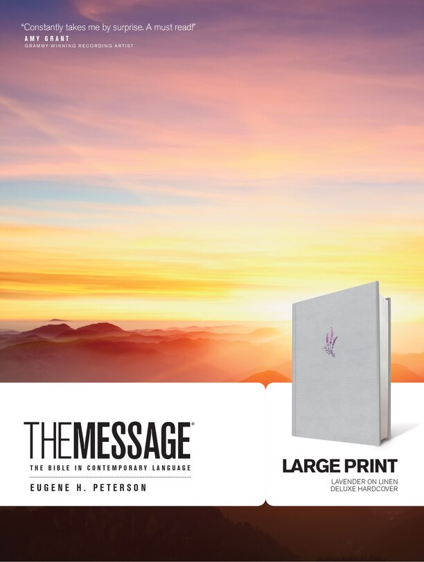 Front cover_The Message Large Print (Hardcover Deluxe, Lavender on Linen)