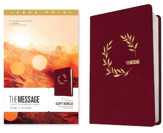 Couverture_The Message Deluxe Gift Bible, Large Print (Leather-Look, Cranberry Laurels)