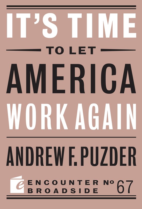 Front cover_It's Time To Let America Work Again