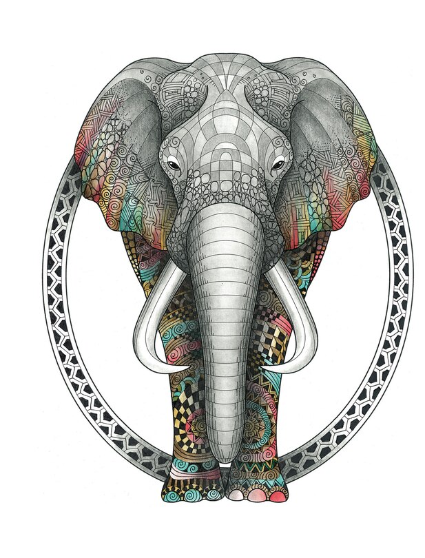 Front cover_Tangleeasy Lined Journal Elephant