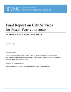 Couverture_Final Report On City Services For Fiscal Year 2019-2020